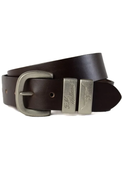 3 Piece 1.5" Silver Buckle Belt - Chestnut