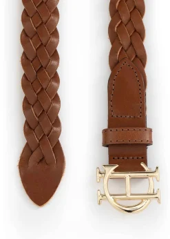 Plaited Slim Belt - Tan