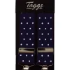 Polka Dot Clip Braces - Navy and White