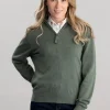 Polperro Pima 1/4 Zip - Country Green