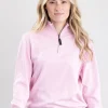 Polperro Pima 1/4 Zip - Pink Marl