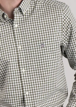 Poplin Gingham Shirt - Juniper Green