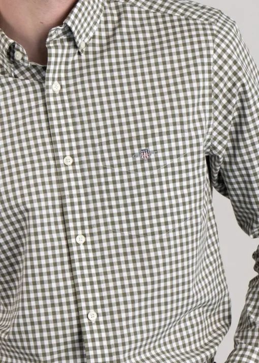 Poplin Gingham Shirt - Juniper Green