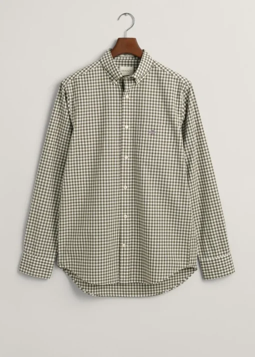 Poplin Gingham Shirt - Juniper Green