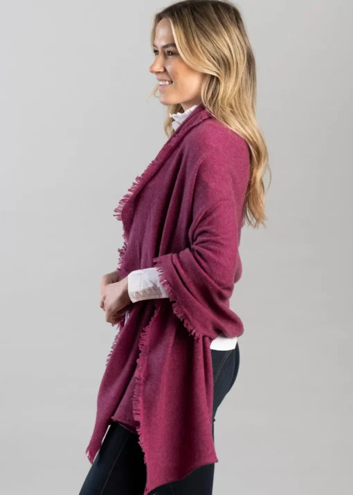 Poppy Cashmere Wrap - Loganberry