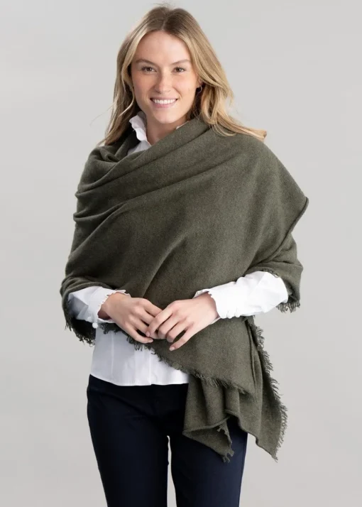 Poppy Cashmere Wrap - Loden Mix