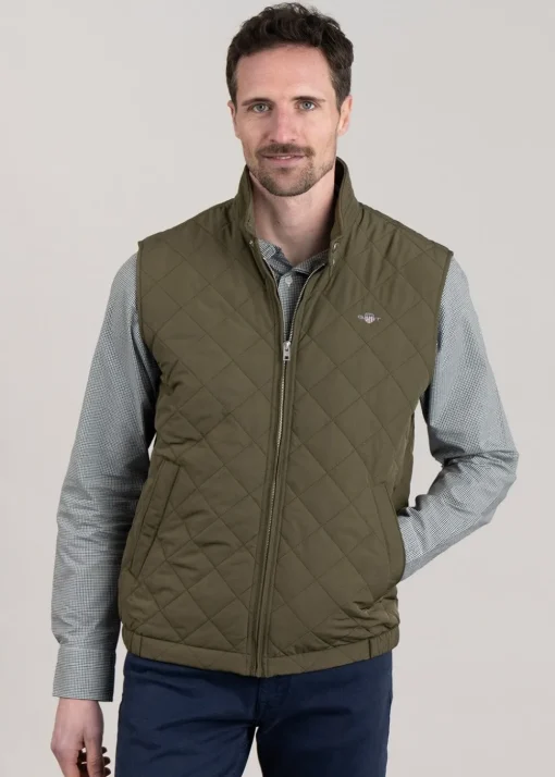 Quilted Windcheater Vest - Juniper Green