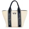 Racquets Tote - Ecru Navy