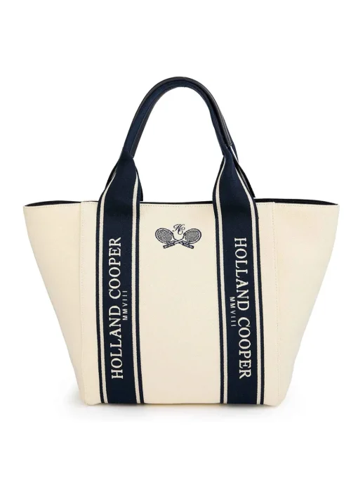 Racquets Tote - Ecru Navy