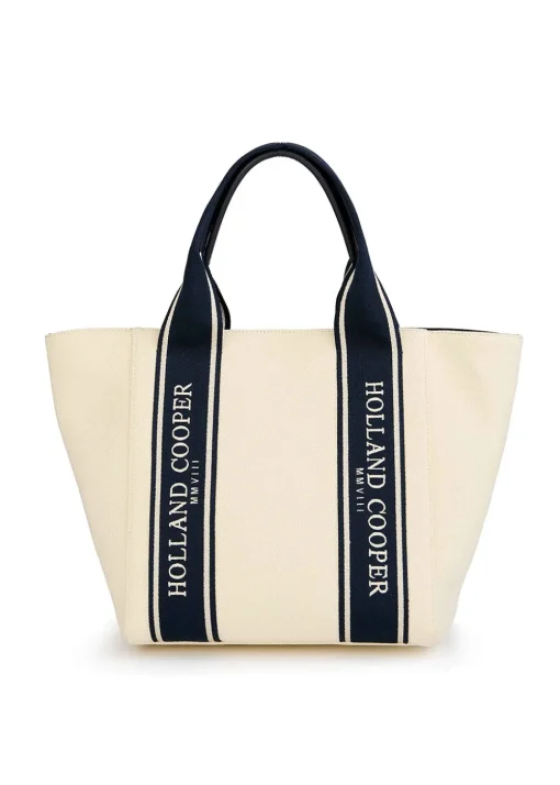 Racquets Tote - Ecru Navy