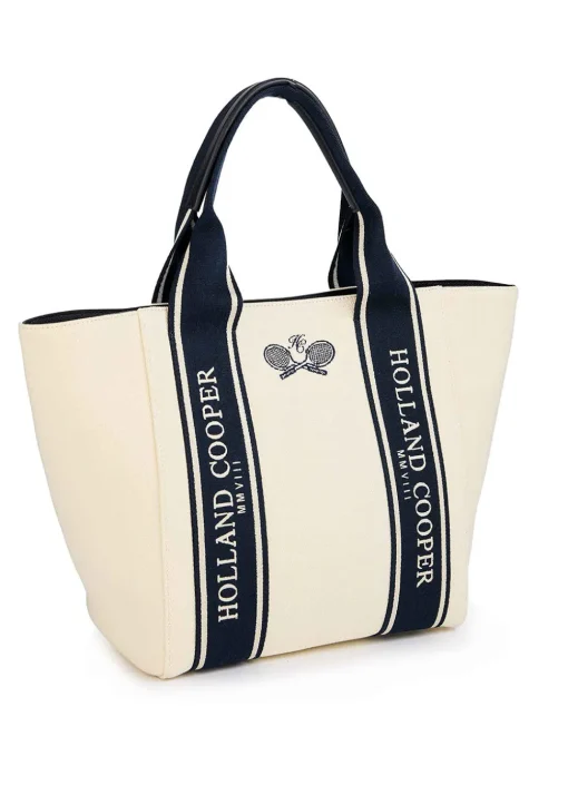 Racquets Tote - Ecru Navy