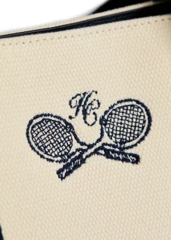 Racquets Tote - Ecru Navy