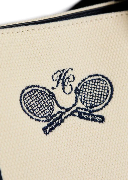 Racquets Tote - Ecru Navy