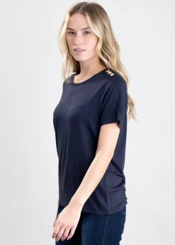 Relax Fit Crew Neck T-Shirt - Navy