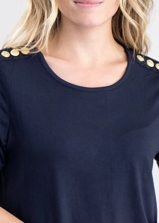 Relax Fit Crew Neck T-Shirt - Navy
