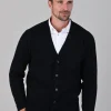 Rob 2 Ply Lambswool Cardigan - Navy