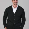 Rob 2 Ply Lambswool Cardigan - Charcoal