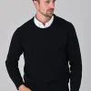Rob 2 Ply Lambswool Crew Neck - Navy