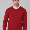 Rob 2 Ply Lambswool Crew Neck - Poppy Mel