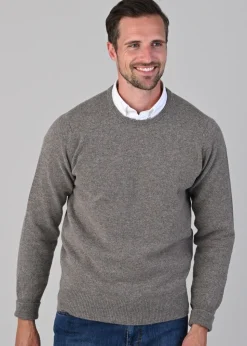 Rob 2 Ply Lambswool Crew Neck - Vole
