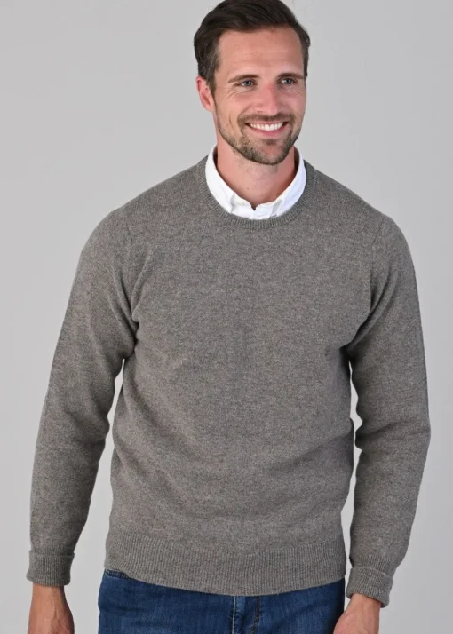 Rob 2 Ply Lambswool Crew Neck - Vole
