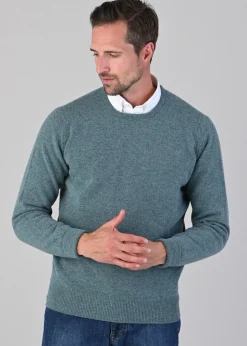 Rob 2 Ply Lambswool Crew Neck - Caspian