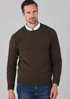 Rob 2 Ply Lambswool Crew Neck - Mocha