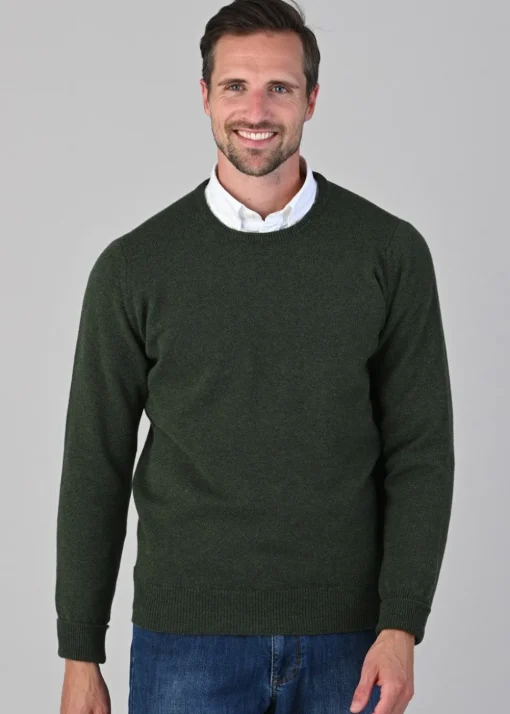 Rob 2 Ply Lambswool Crew Neck - Rosemary