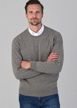 Rob 2 Ply Lambswool Crew Neck - Vole