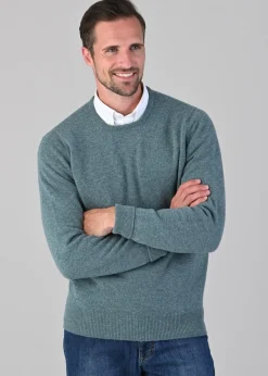 Rob 2 Ply Lambswool Crew Neck - Caspian