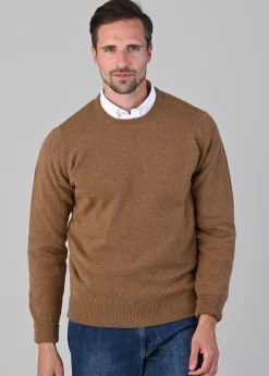 Rob 2 Ply Lambswool Crew Neck - Driftwood