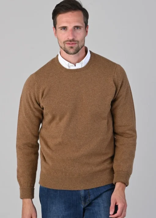 Rob 2 Ply Lambswool Crew Neck - Driftwood