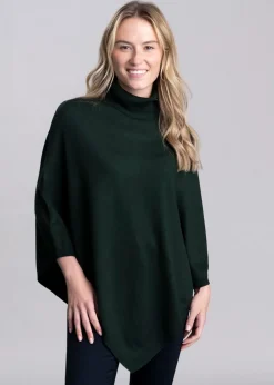 Roll Neck Cape - Deep Emerald
