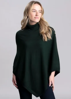 Roll Neck Cape - Deep Emerald