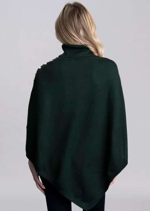 Roll Neck Cape - Deep Emerald