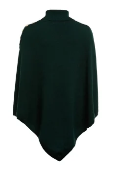 Roll Neck Cape - Deep Emerald