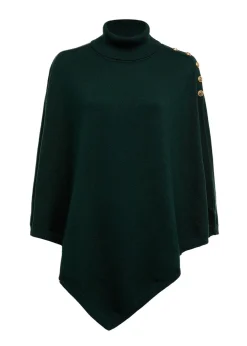 Roll Neck Cape - Deep Emerald