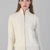 Rosie Cashmere Cable Jacket - White Undyed