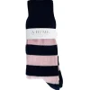 Rugger Stripe Socks - Navy and Baby Pink