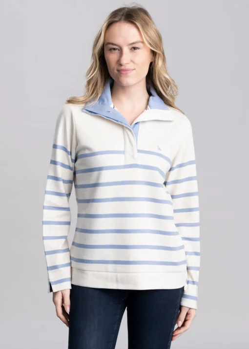 Sandown Sweatshirt - Pale Stone Stripe