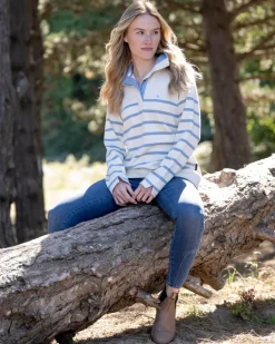 Sandown Sweatshirt - Pale Stone Stripe