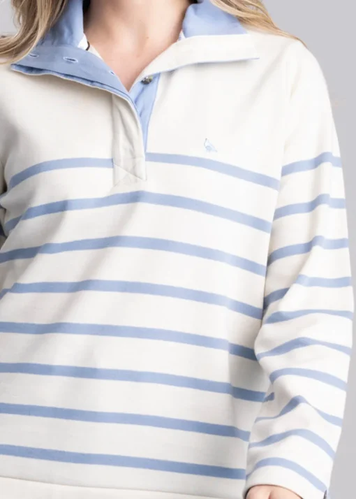Sandown Sweatshirt - Pale Stone Stripe