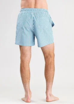 Seersucker Swim Shorts - Ocean Turquoise