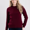 Sharon Shetland Crew Neck - Bordeaux Mix