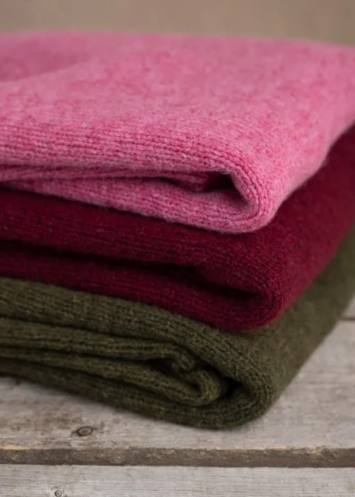 Sharon Shetland Crew Neck - Bordeaux Mix