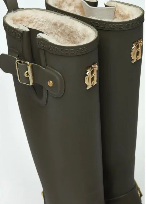 Sherpa Lined Regency Wellingtons - Matte Green