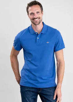 Shield Pique Polo - Rich Blue