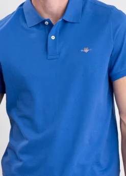 Shield Pique Polo - Rich Blue