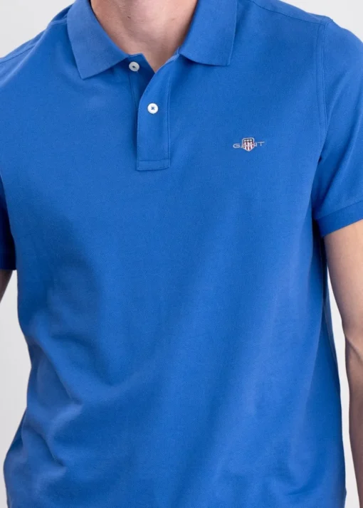 Shield Pique Polo - Rich Blue