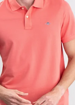 Shield Pique Polo - Sunset Pink